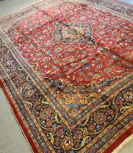 Persian Mashad Carpet, Semi Antique Rug Circa 1950s