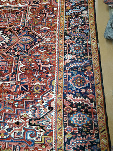 Antique Heriz Rug, Circa 1930s, Carpet